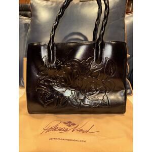 Patricia Nash Genovese Top Handle Crossbody Black Leather NWT